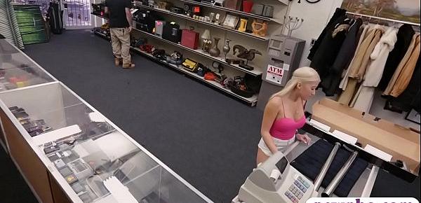  Big boobs amateur blonde stripper fucked by pawn guy